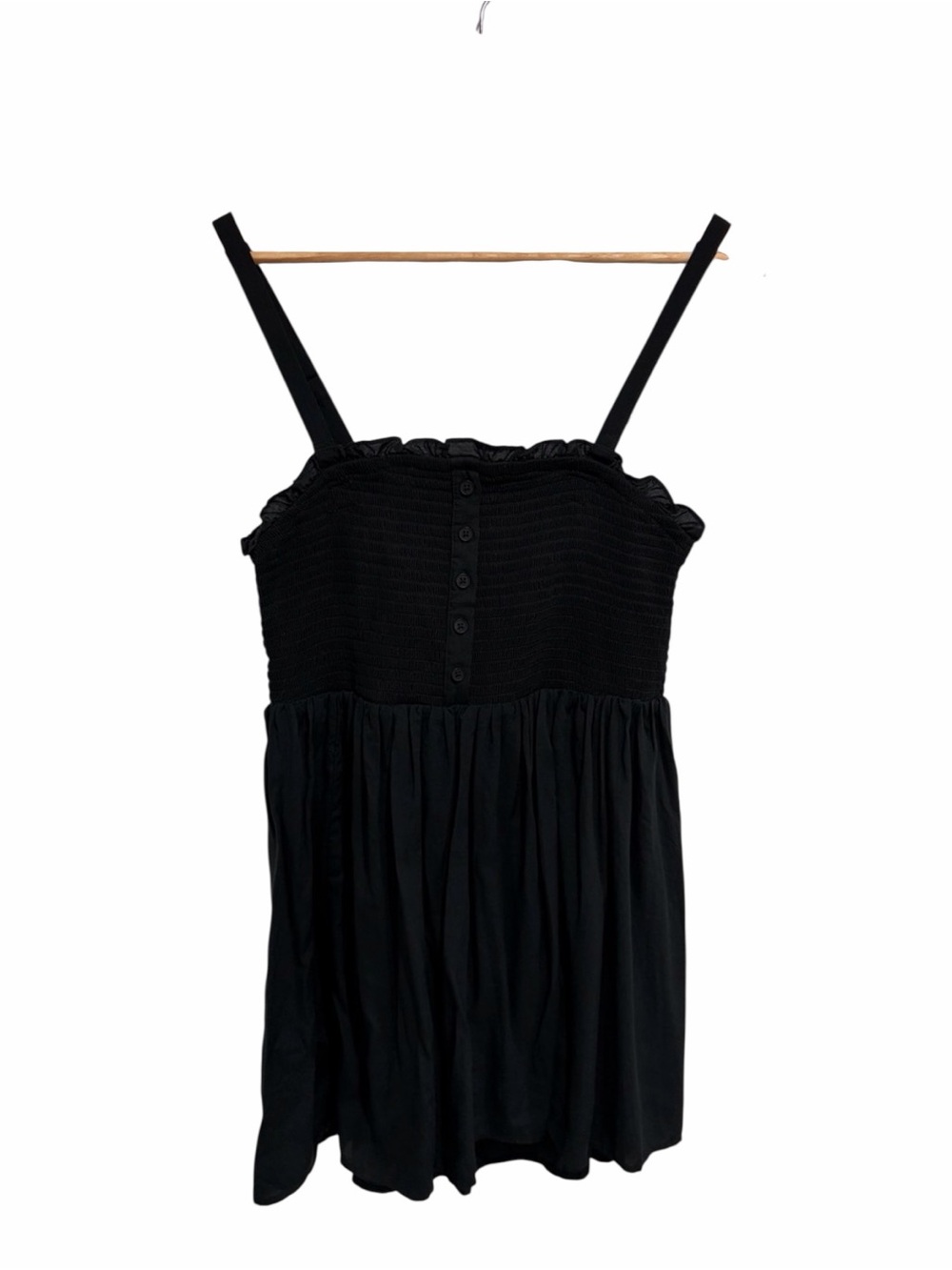 2/$30 Torrid Women’s Black Smocked Button-Front Sleeveless Top Tank